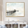 thumbnail image 1 of Designart "Minimalistic Horizon Featuring The Coastal Pier" Coastal Pier Floater Framed Wall Decor, 1 of 5