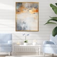 thumbnail image 1 of Designart "Minimalistic Horizon With Beige And Gold Waves I" Coastal Minimalism Floater Framed Wall Art Prints, 1 of 5