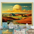 thumbnail image 1 of Designart "Minimalistic Indiana Farm Countryside Views II" Architecture Framed Wall Art Decor - Farmhouse Orange Barns Bedroom Framed Canvas Wall Art, 1 of 6
