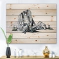 thumbnail image 1 of Designart 'Minimalistic Landscape of Forest and Mountains' Modern Print on Natural Pine Wood, 1 of 5