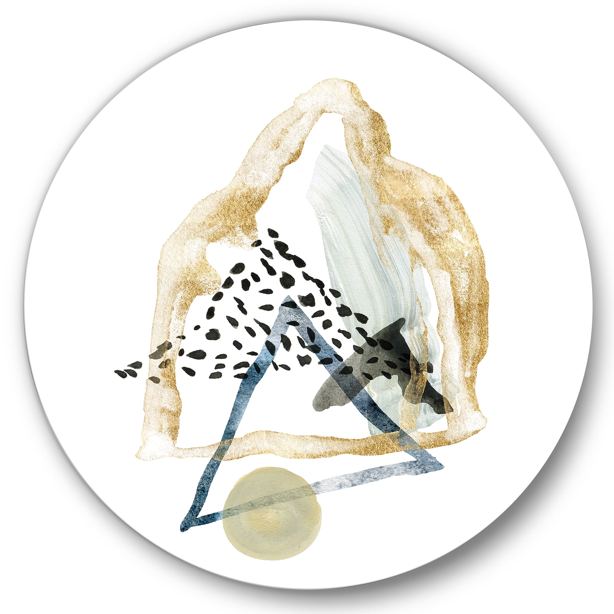Designart 'Minimalistic Landscape of Moon With Mountains I' Modern Circle Metal Wall Art 11x11 - Disc of 11