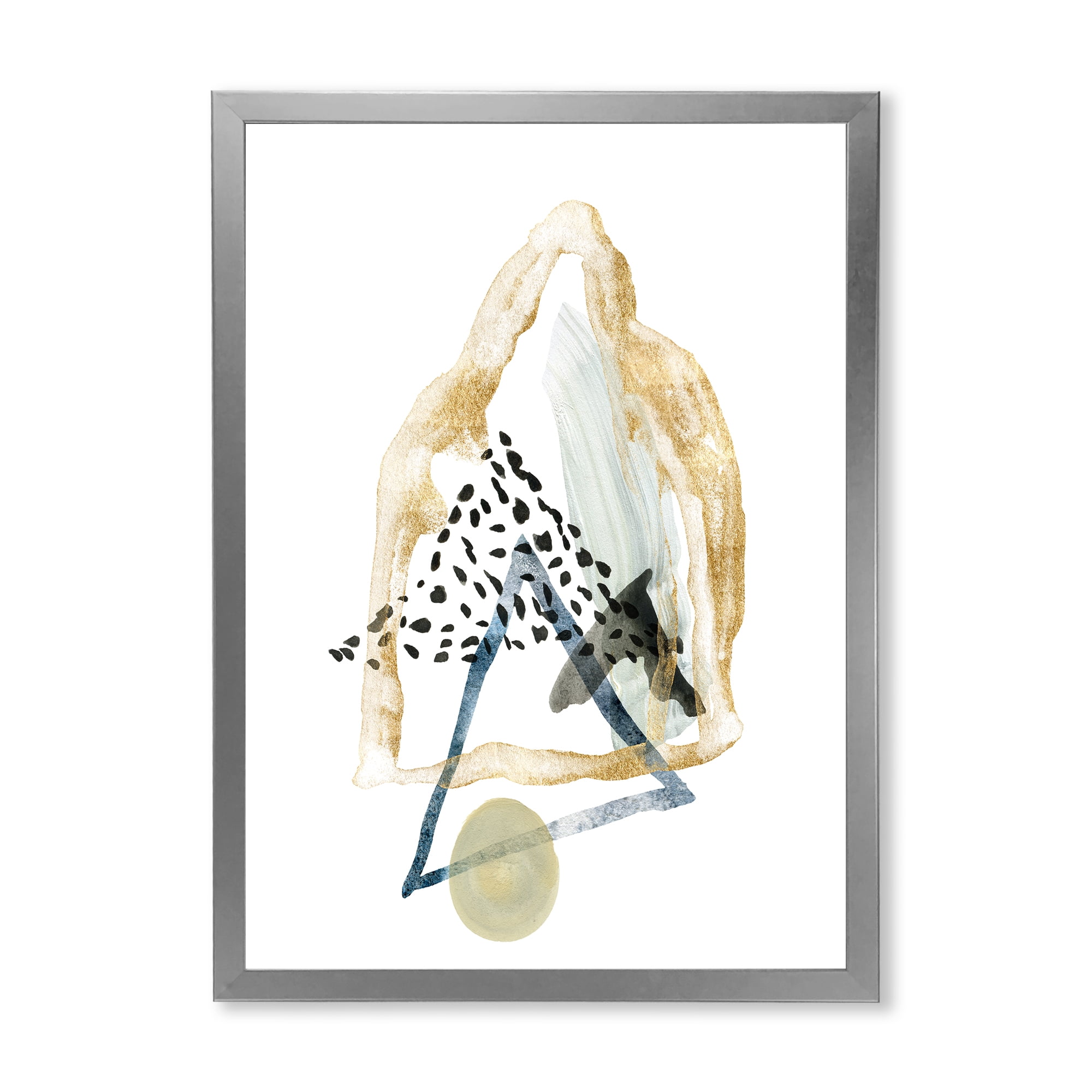 Designart 'Minimalistic Landscape of Moon With Mountains I' Modern Framed Art Print