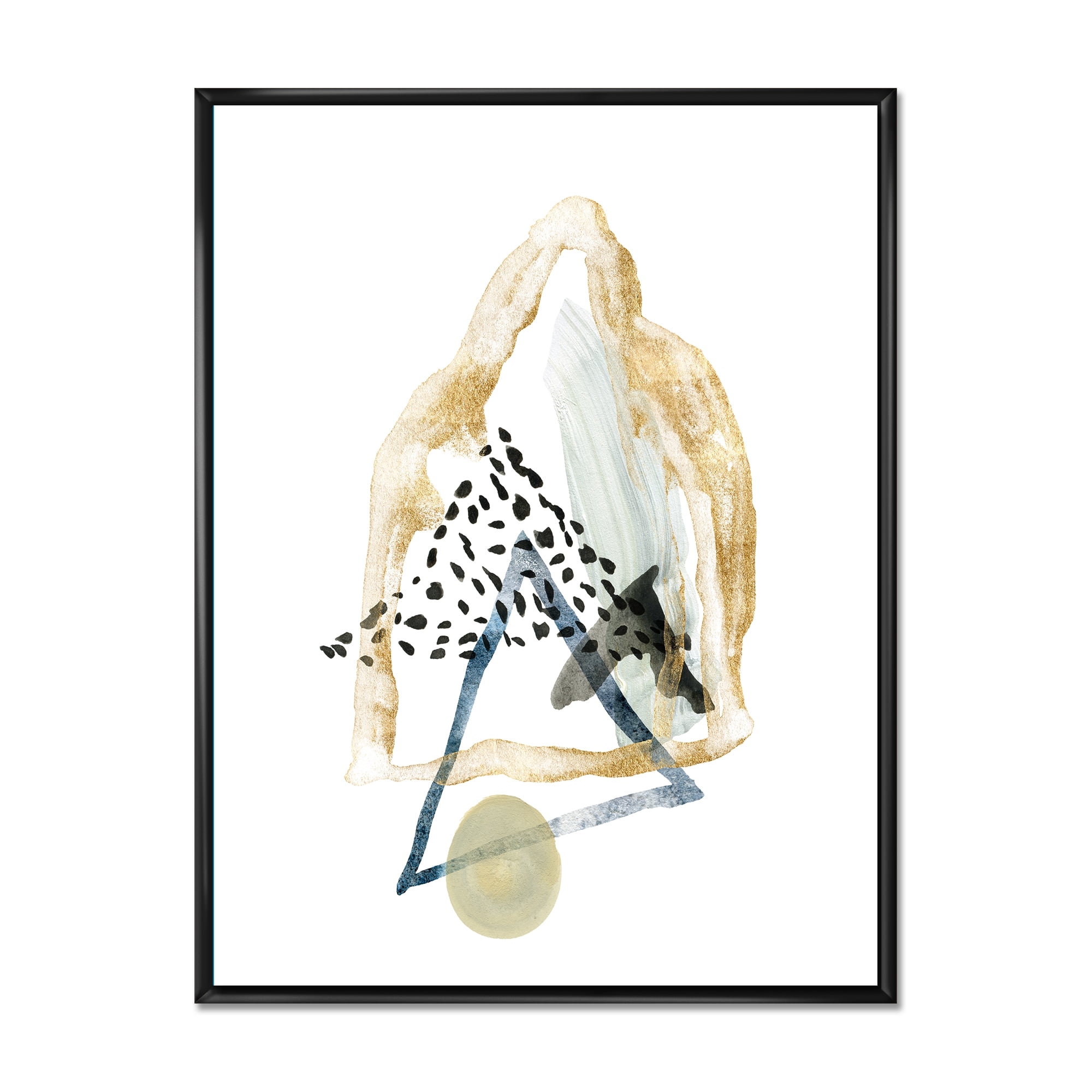 Designart 'Minimalistic Landscape of Moon With Mountains I' Modern Framed Canvas Wall Art Print