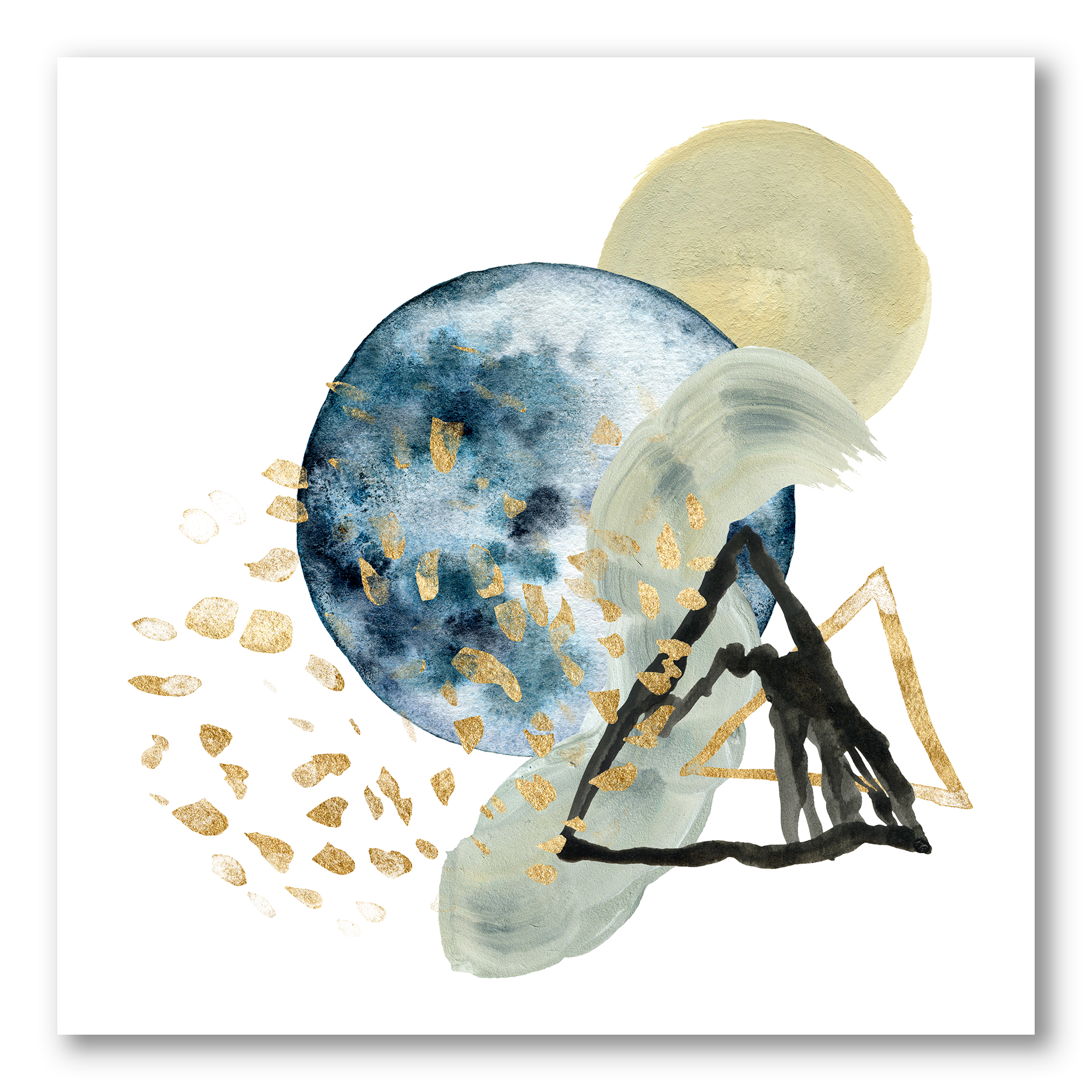 Designart ' Minimalistic Landscape of Moon With Mountains II ' Modern Canvas Wall Art Print
