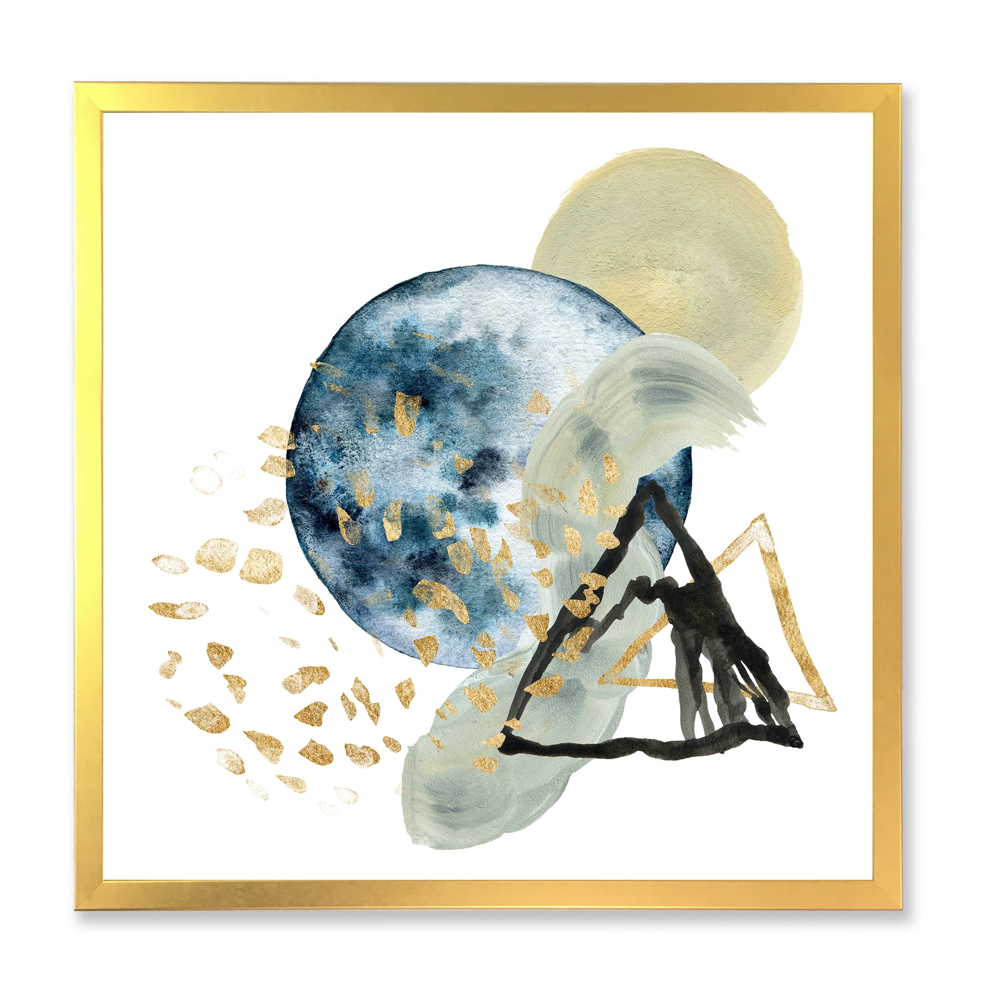 Designart 'Minimalistic Landscape of Moon With Mountains II' Modern Framed Art Print