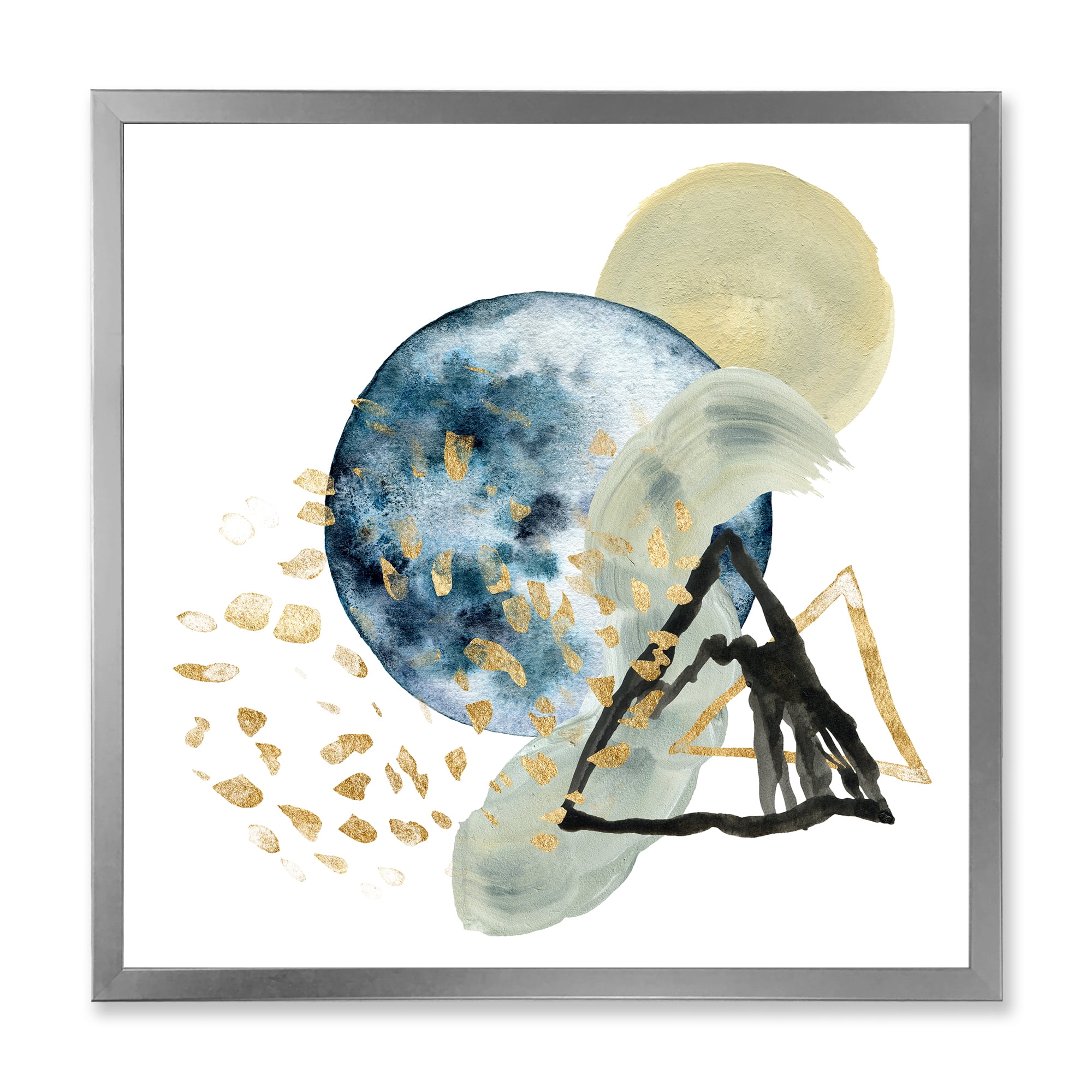 Designart 'Minimalistic Landscape of Moon With Mountains II' Modern Framed Art Print