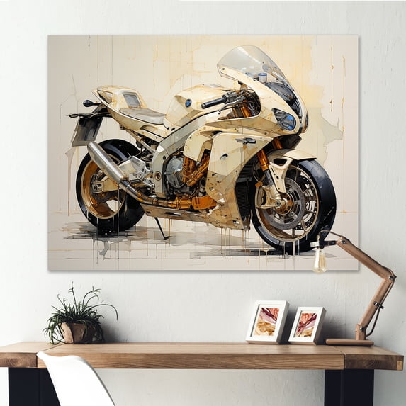 Designart "Minimalistic Motorbike I" Motorcycle Wall Art Prints