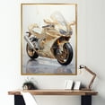 thumbnail image 1 of Designart "Minimalistic Motorbike II" Motorcycle Floater Framed Wall Art Living Room, 1 of 5