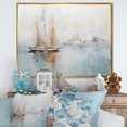 thumbnail image 1 of Designart "Minimalistic Outlook Of The Port I" Port Landscape Floater Framed Canvas Prints, 1 of 1