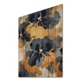 thumbnail image 1 of Designart "Minimalistic Pansies in Black and Yellow II" Floral Print on Natural Pine Wood, 1 of 5
