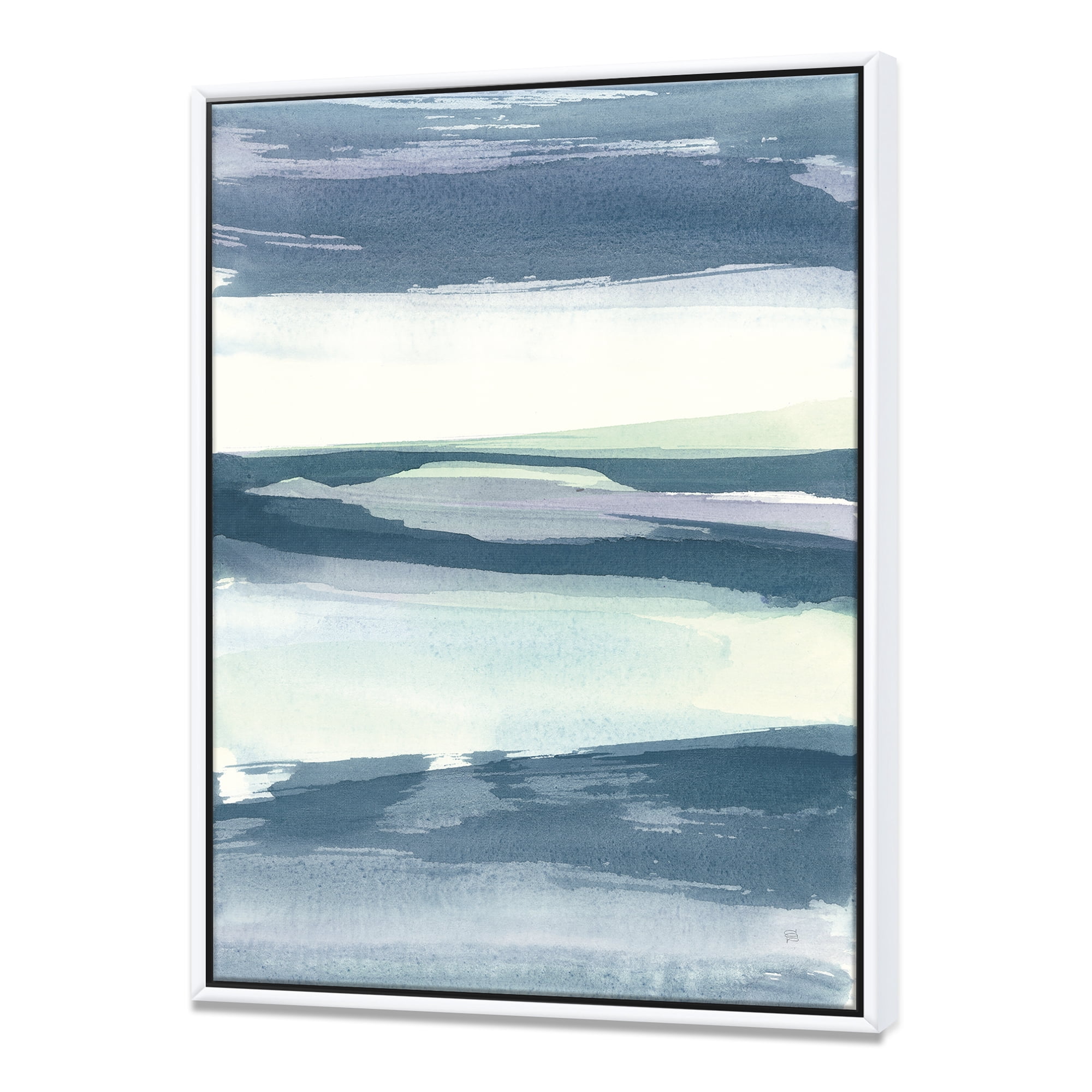 Designart ' Mint Indigo Dawn II ' Farmhouse Framed Canvas