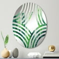 thumbnail image 1 of Designart "Verdant Jungle Camo I" Camouflage Baptist Fan Round Wall Mirror - Oval Printed Decorative Mirror - Multiple Color Options, 1 of 5