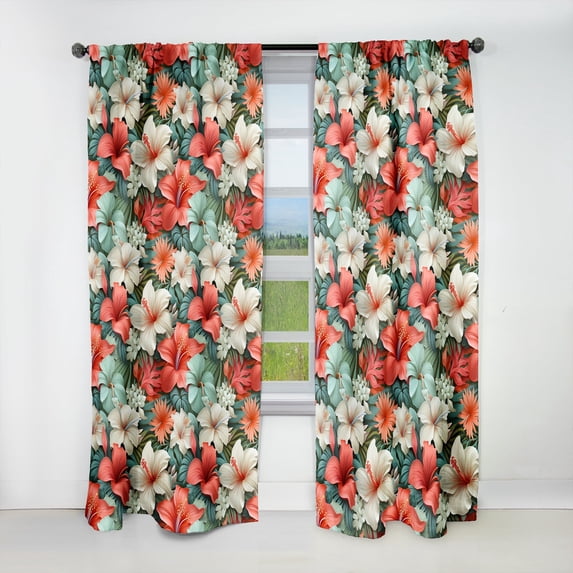 Designart "Mirage Of Paradise I" Tropical Blackout Curtain Single Panel