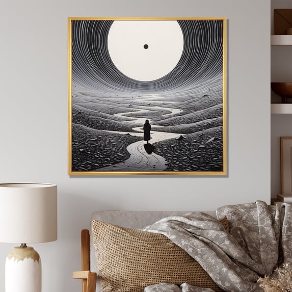 Designart "Mirage in the Desert III IV" Landscapes Floater Framed Canvas Print