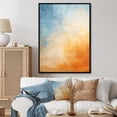 thumbnail image 1 of Designart "Mirage of the Desert in Blue and Orange II" Abstract Framed Wall Art - Modern Blue Tachisme Entryway Framed Wall Art Print, 1 of 6