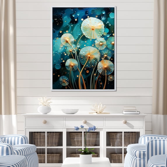 Designart "Mirrored Marine Mystery" Seashell Floater Framed Wall Decor