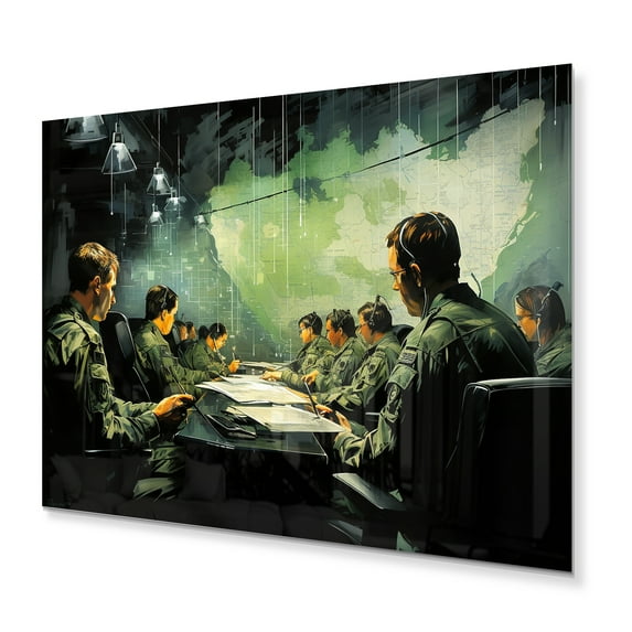Designart "Mission Command Military II" Army Metal Wall Art Prints