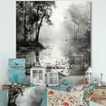 thumbnail image 1 of Designart "Mist-Enshrouded River Enchantment I" Landscape Forest River Wall Art Living Room, 1 of 7