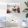 thumbnail image 1 of Designart "Misty Marsh Scene with Duck III" Animals Framed Wall Art Decor - Modern Farmhouse Grey Duck Entryway Framed Wall Art, 1 of 6