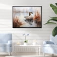 thumbnail image 1 of Designart "Misty Marsh Scene with Duck III" Animals Framed Wall Art - Modern Farmhouse Grey Duck Entryway Framed Wall Art Print, 1 of 6