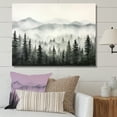 thumbnail image 1 of Designart "Misty Morning Forest Horizon In Grey I" Forest Canvas Wall Art, 1 of 7
