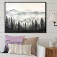thumbnail image 1 of Designart "Misty Morning Forest Horizon In Grey I" Forest Floater Framed Canvas Wall Art, 1 of 5