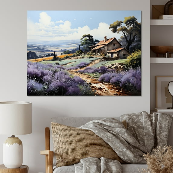 Designart "Misty Morning in Provence French Countryside Serenity II" French Canvas Print