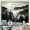 thumbnail image 1 of Designart "Misty Mountain Morning: A Mystery" Minimalism Floater Framed Canvas Prints, 1 of 5