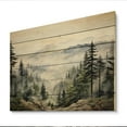 thumbnail image 1 of Designart "Misty Mountain Pinescape I" Floral Print on Natural Pine Wood, 1 of 5