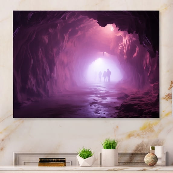 Designart "Misty Purple Tunnel in Grays" Tunnels Metal Art Print