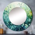 thumbnail image 1 of Designart "Misty pasture I" Abstract Landscapes Teal Large Round Mirror - Round Mirror Wall Décor - Cottage Round Printed Mirror 29" x 29" Inch, 1 of 5