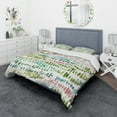 thumbnail image 1 of Designart 'Mixed Green Geometric Pattern II' Geometric Duvet Cover Set, 1 of 4