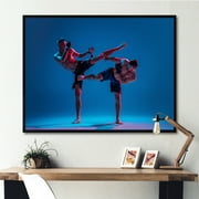 Designart "Mixed Martial Arts Combat I" Boxing Floater Framed Canvas Art Print