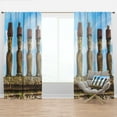 thumbnail image 1 of Designart 'Moai with Red Topknot Hat' Portrait Curtain Panel, 1 of 4
