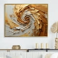 thumbnail image 1 of Designart "Mocha Spiral With Gilded Brown I" Abstract Spirals Floater Framed Canvas Art Print, 1 of 5