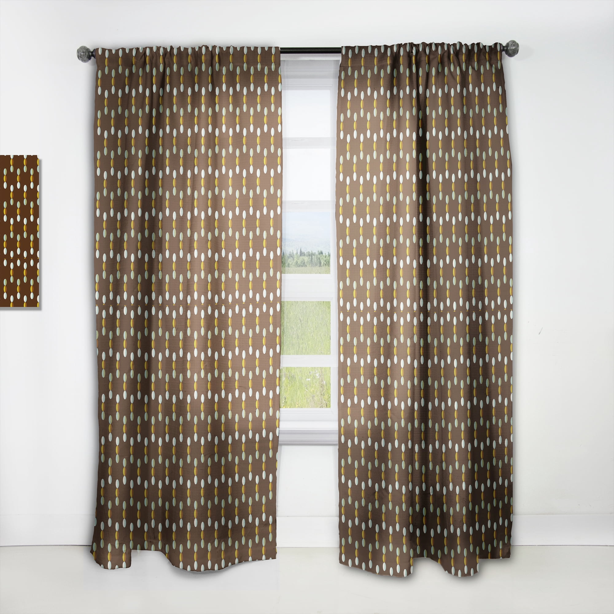 Designart 'Mod Dots Geometric' Mid-Century Modern Curtain Panel