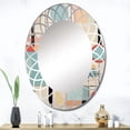 thumbnail image 1 of Designart "Mod Geometrics Colorful Mid Century Precision II" Abstract Round Wall Mirror - Mid-century Oval Printed Decorative Oversized Mirror - Multiple Color Options, 1 of 4