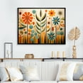 thumbnail image 1 of Designart "Mod Nature in Red Mid Century" Mid-century Floater Framed Canvas Print, 1 of 7