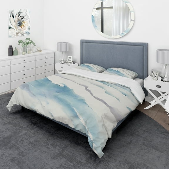 Designart 'Modern Abstract Drift' Geometric Duvet Cover Set