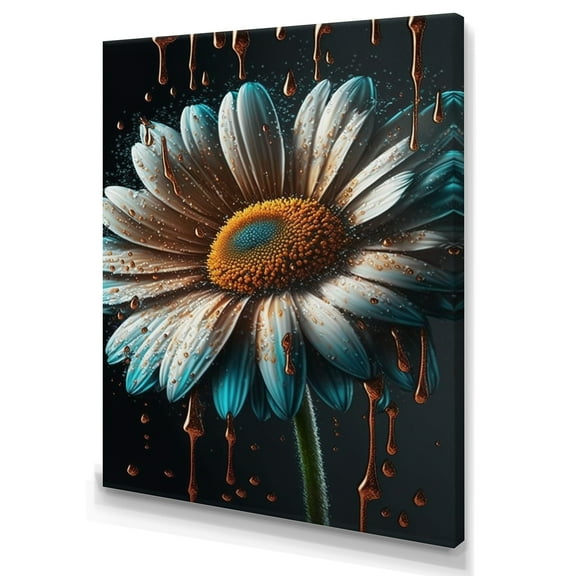 Designart Modern Blooming Daisy III Canvas Wall Art