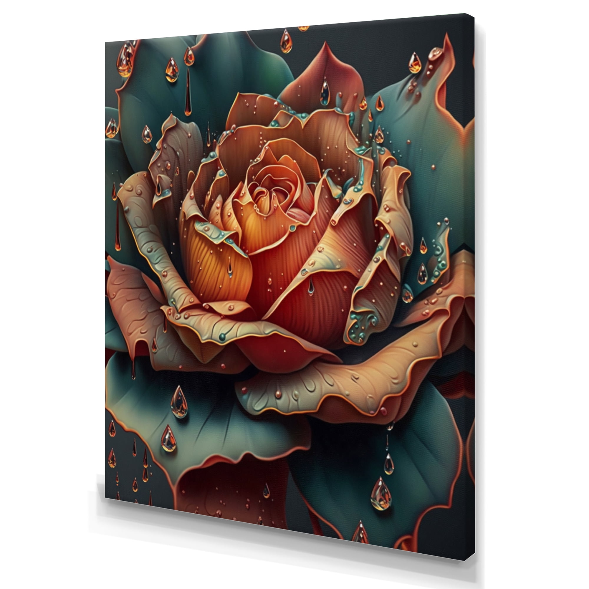 Designart Modern Blooming Rose II Canvas Wall Art