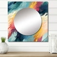 thumbnail image 1 of Designart "Modern Chevron Creativity" Abstract Square Mirror For Wall Decor - Large Purple Square Printed Wall Mirror Art - Square Modern Mirror - Wall Mounted Square Large Mirror, 1 of 5