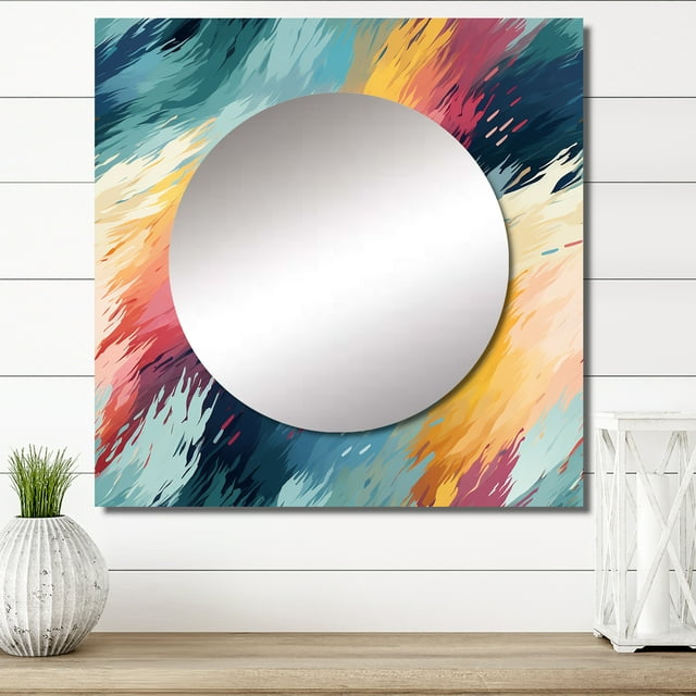 Designart "Modern Chevron Creativity" Abstract Square Mirror For Wall