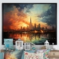 thumbnail image 1 of Designart "Modern City Skyline" Sky Floater Framed Wall Art Prints, 1 of 5