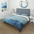 thumbnail image 1 of Designart "Modern Coastal Waves in Blue and White II" Coastal Minimalism Bedding Covert Set - Landscapes Blue Coastal Bed Set With 2 Shams, 1 of 5