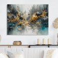 thumbnail image 1 of Designart "Modern Contemporary Abstract Grey and Gold I" Abstract Marble Metal Art Living Room, 1 of 4