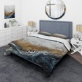 thumbnail image 1 of Designart "Modern Contemporary Abstract Grey and Gold II" Abstract Marble Bedding Covert Set - Modern Grey Abstract Bed Set With 1 Sham, 1 of 1