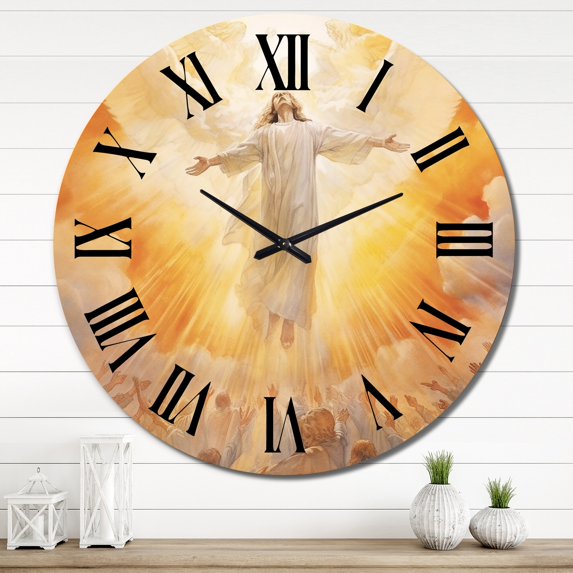 Designart "Modern Devotion to Jesus II" Christianism Oversized Wall Clock