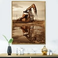 thumbnail image 1 of Designart "Modern Field Of Drilling Rigs In Sepia I" Oil Rigs / Fields Floater Framed Wall Art Prints, 1 of 5
