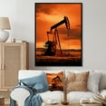 thumbnail image 1 of Designart "Modern Field Of Orange Drilling Rigs" Oil Rigs / Fields Floater Framed Canvas Art Print, 1 of 5
